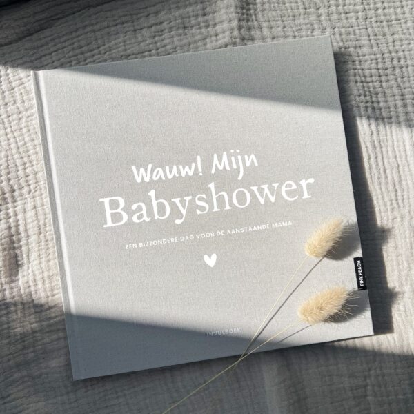 Pink Peach Mijn Babyshower Boek Linnen Zand (5)