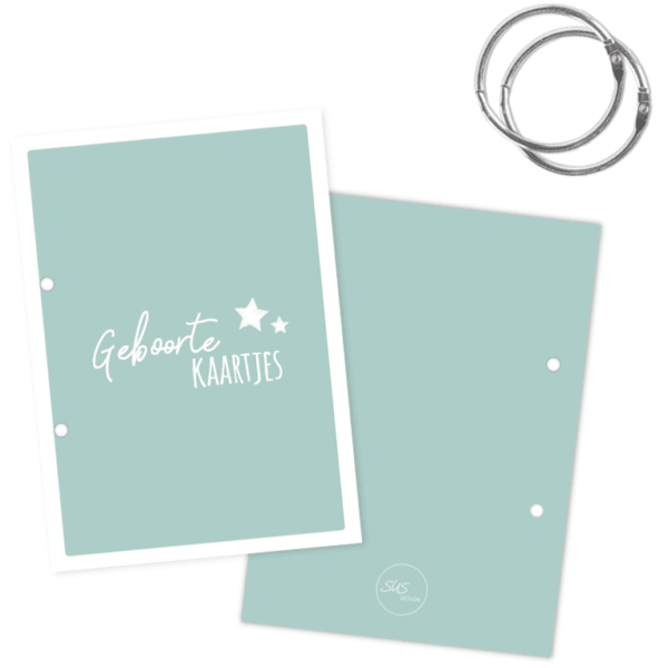 SUS Design Bewaarbundel geboortekaartjes - Mint - A5