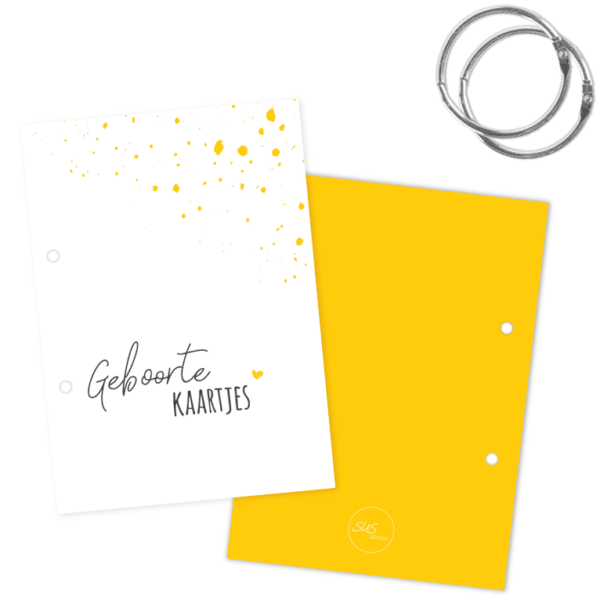 SUS Design Bewaarbundel geboortekaartjes - Okergeel - A5