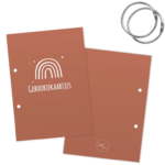 SUS Design Bewaarbundel geboortekaartjes - Witte regenboog roestbruin - A5