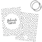 SUS Design Bewaarbundel geboortekaartjes - Zwart-wit stip - A5