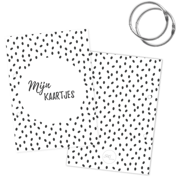 SUS Design Bewaarbundel Mijn kaartjes - Zwart-wit stip - A5