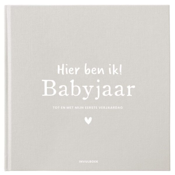 Pink Peach Mijn babyjaar invulboek - Linnen Beige/Zand (eerdere variant)