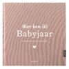 Pink Peach Mijn Babyjaar Invulboek Linnen Rozerood (1)