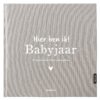 Pink Peach Mijn Babyjaar Invulboek Linnen Taupegrijs (1)
