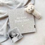 Pink Peach Mijn Babyjaar Invulboek Linnen Leopard (3)