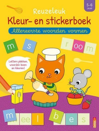 Reuzeleuk kleur- en stickerboek – Allereerste woorden vormen (5-6 j.) (versie 2) Kinderstickers
