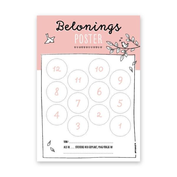 Thuismusje Beloningsposter - Roze - A4 - Afbeelding 3