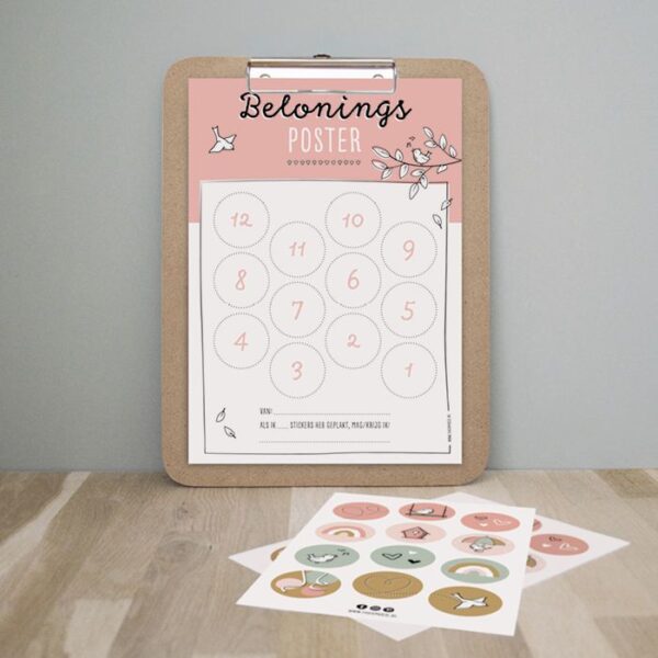 Thuismusje Beloningsposter - Roze - A4 - Afbeelding 2