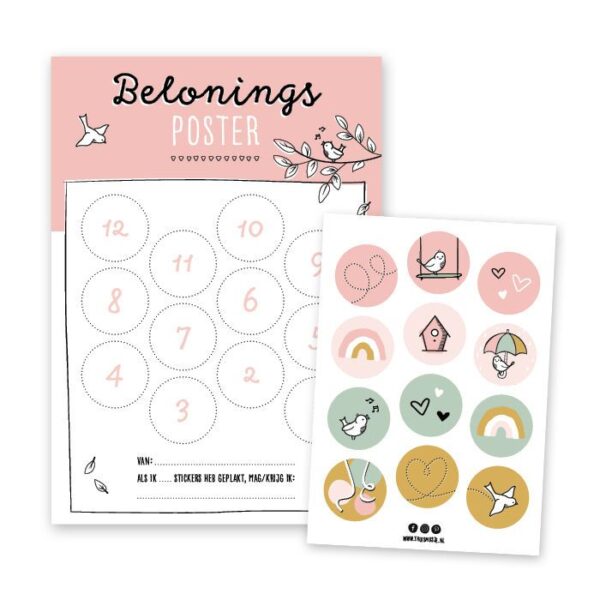 Thuismusje Beloningsposter - Roze - A4