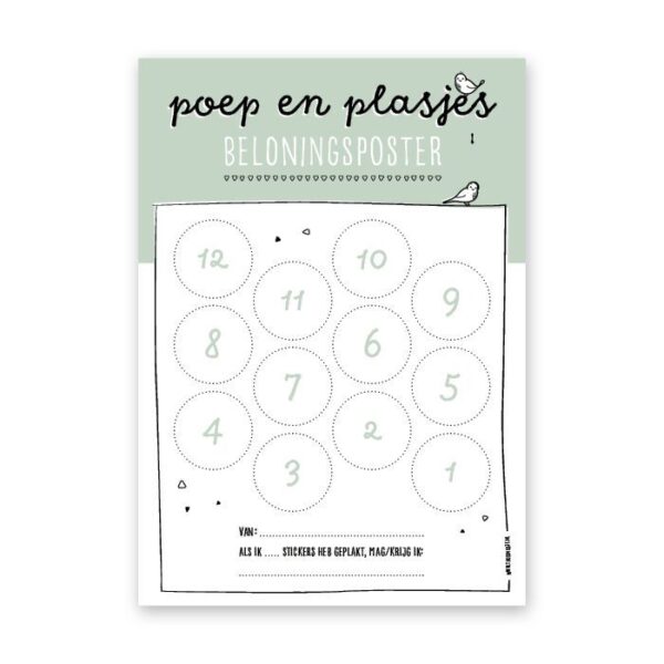 Thuismusje Beloningsposter Poep en plasjes - Groen - A4 - Afbeelding 3