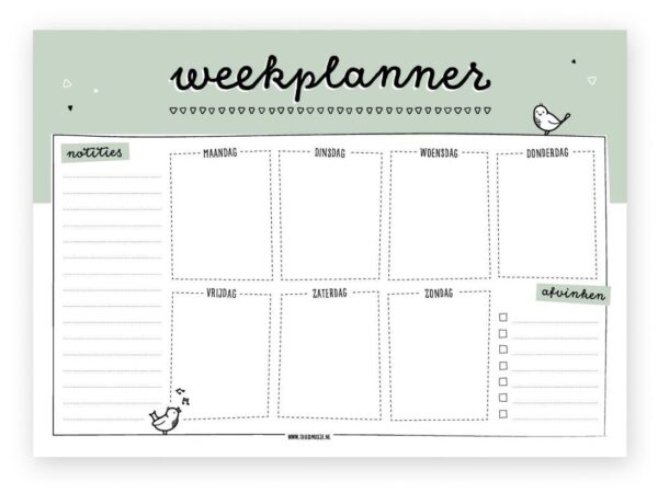 Thuismusje Weekplanner - A4