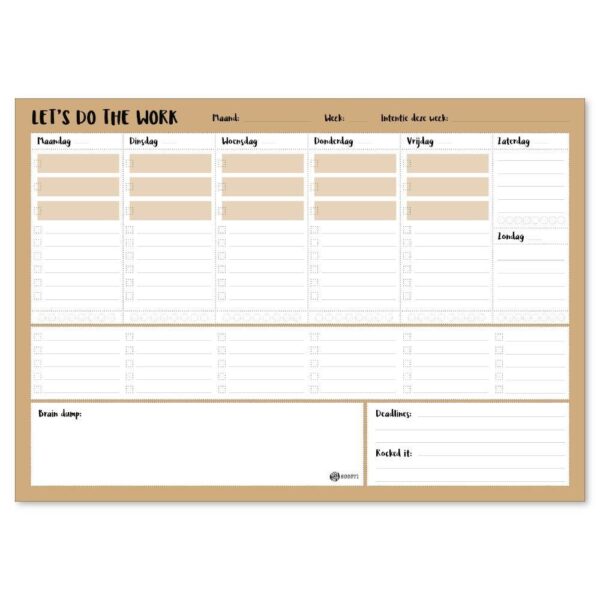 Oh My Goody - Weekplanner 'Let's do the work' A4