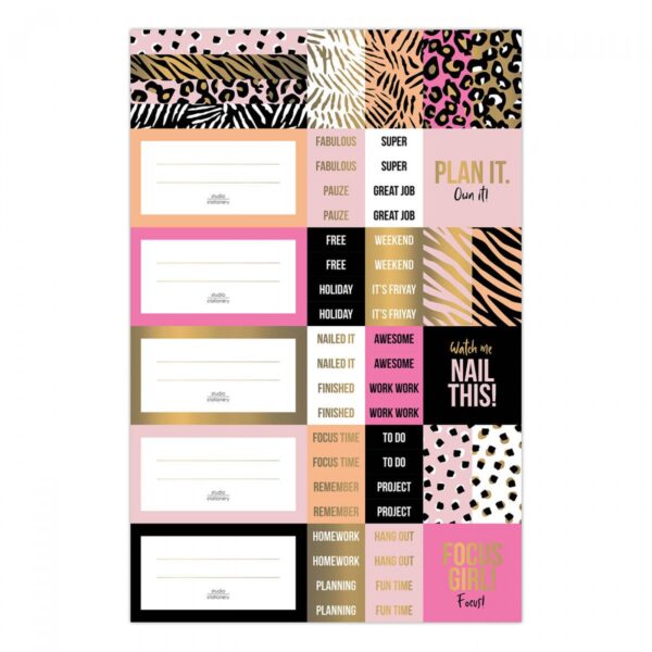 Studio Stationery Stickervellen Pink & Gold - 3 vellen