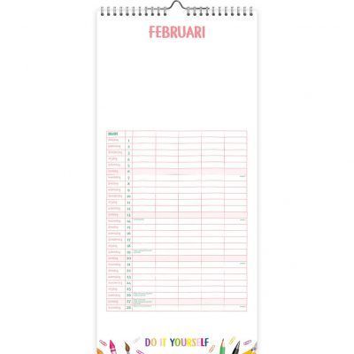 Do It Yourself met stickers Familie maandplanner 2022 Familie kalender