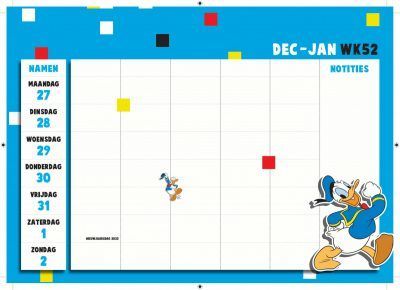 Donald Duck Familieplanner 2022 Familie kalender