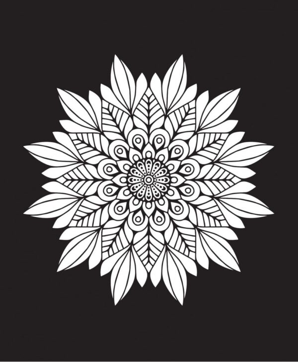 Glitterkleurboek Mandala - Night blooming - Afbeelding 12
