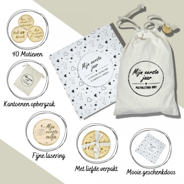 Dezolo Houten Mijlpaalkaarten Baby 40 stuks - Afbeelding 4