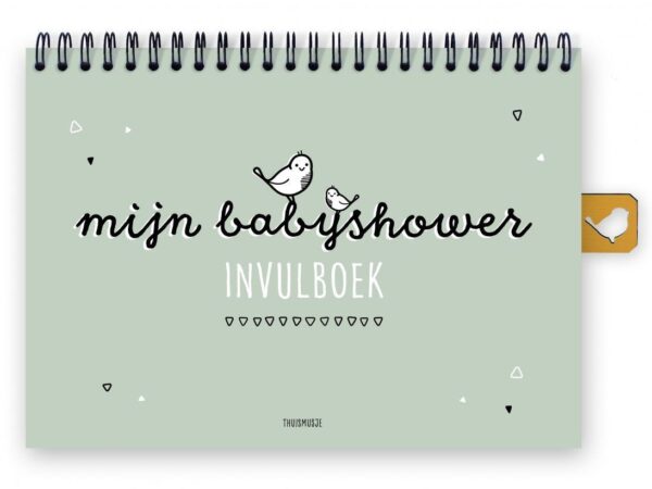 Thuismusje Mijn babyshower invulboek - Groen