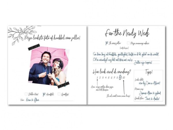 Bonjour to you - Gastenboek Bruiloft - Sage Green - Afbeelding 5