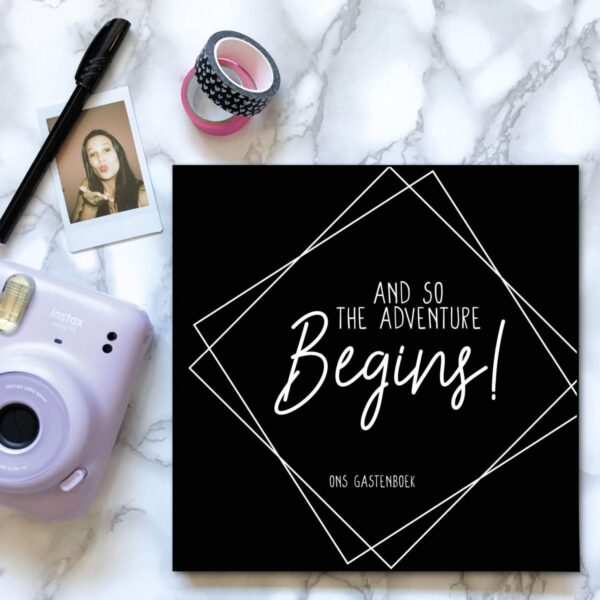 Bonjour to you - Gastenboek Bruiloft - Modern Black