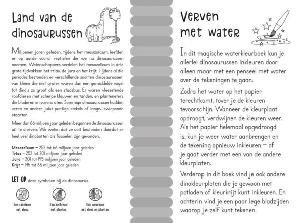 Magisch waterkleurboek Dino’s - Afbeelding 2