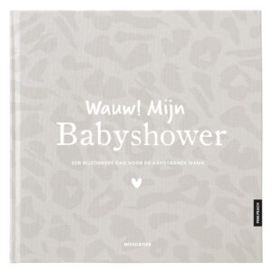Pink Peach Mijn Babyshower Boek Linnen Leopard (1)