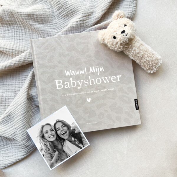 Pink Peach Mijn Babyshower Boek Linnen Leopard (3)