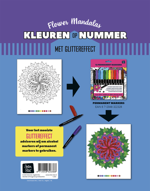 Kleuren op nummer - Flower Mandalas - Afbeelding 4