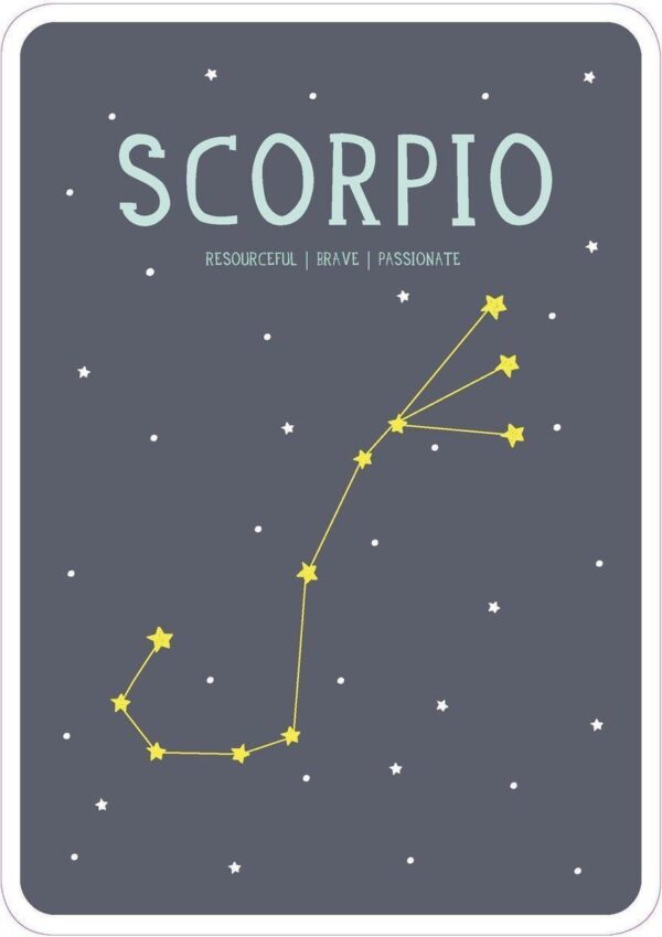 Milestone Geboorteposter sterrenbeeld – Scorpio/Schorpioen (Engelstalig)