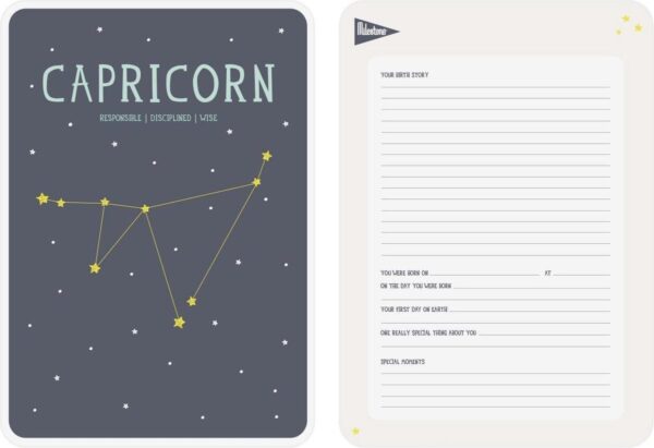 Milestone Geboorteposter sterrenbeeld – Capricorn/Steenbok (Engelstalig) - Afbeelding 3