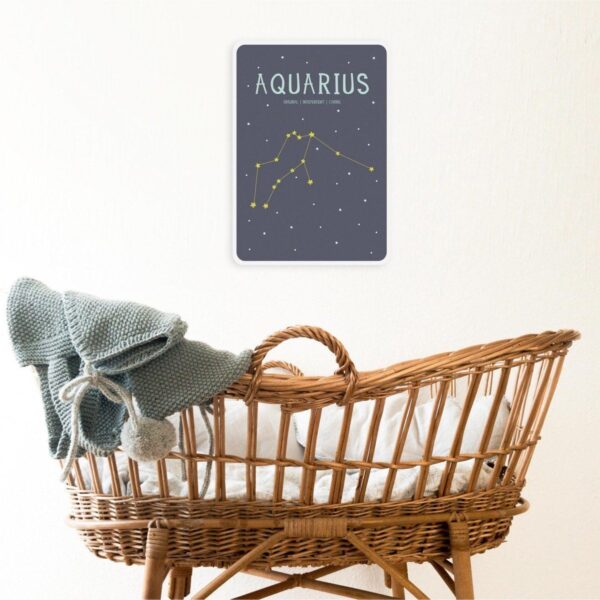 Milestone Geboorteposter sterrenbeeld – Aquarius/Waterman (Engelstalig) - Afbeelding 2