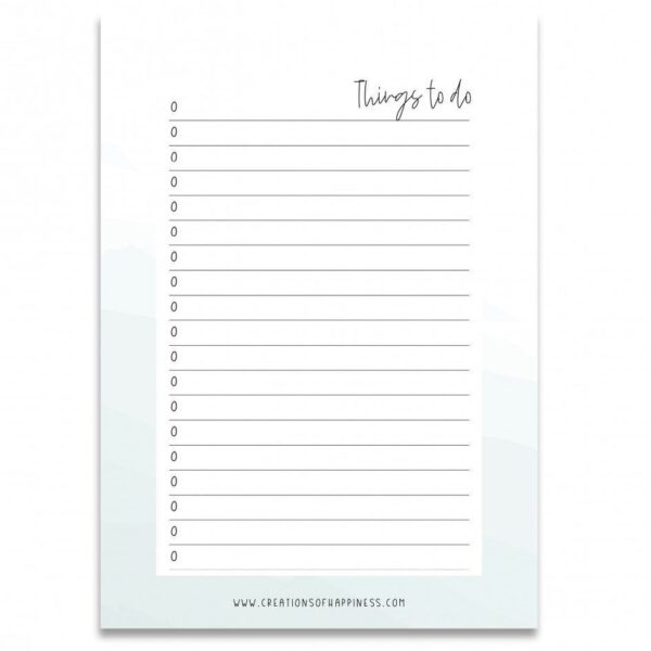 Creations of Happiness Notitieblok Things to do - Groen - A6