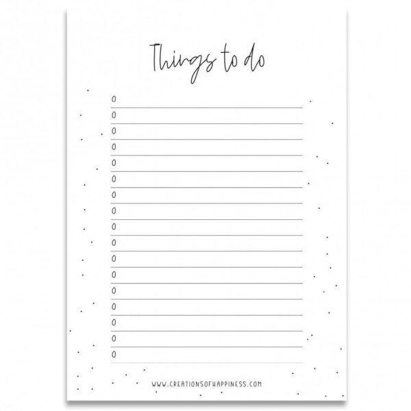 Creations of Happiness Notitieblok Things to do - Stippen - A6