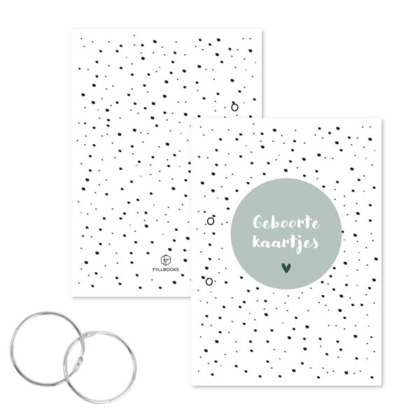 Fyllbooks Bewaarbundel Geboortekaartjes - Dots Blauw - A5