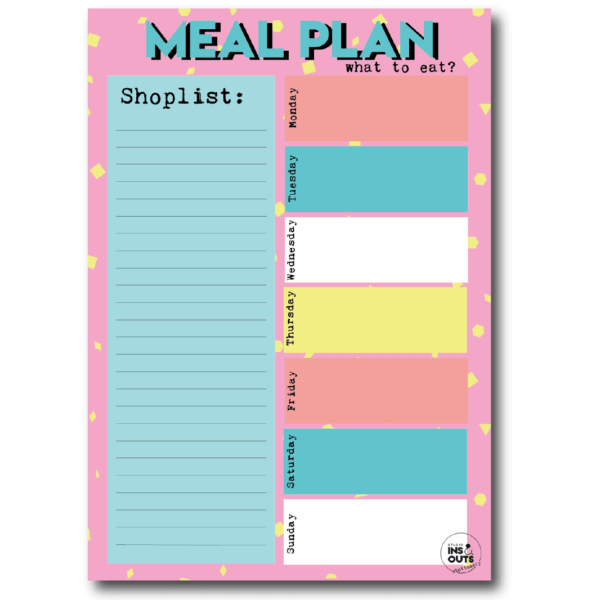 Studio Ins & Outs Meal Planner