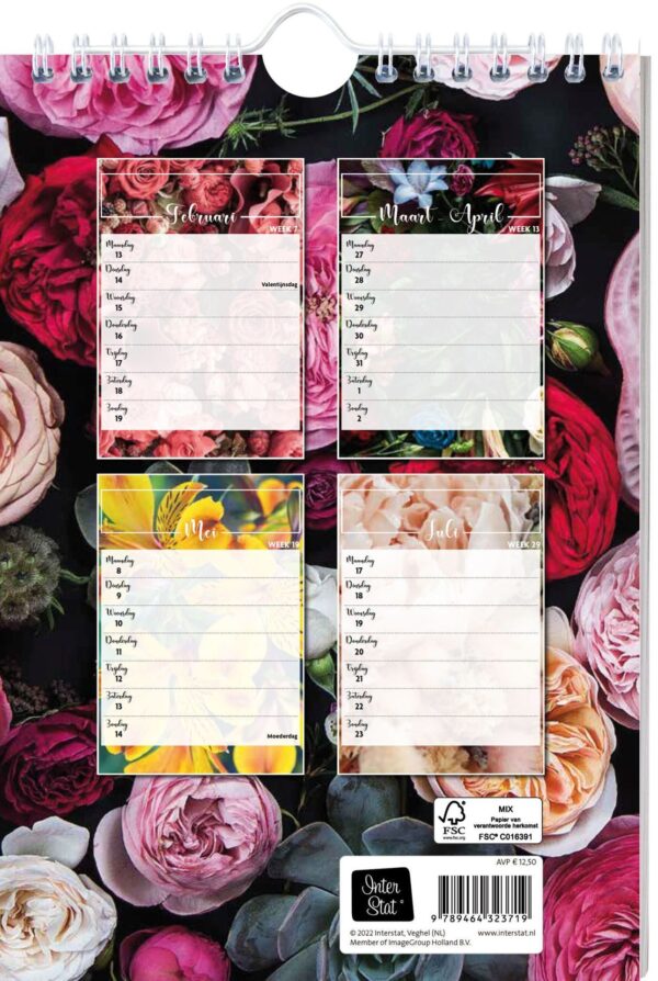 Ao 9789464323719 Bloemen Weekkalender