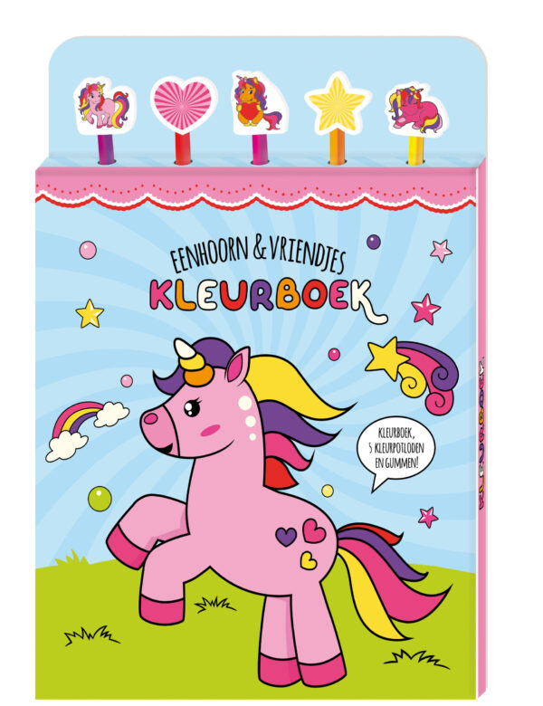 9789464322897 Colouring Book Unicorns & Friends 5pencils
