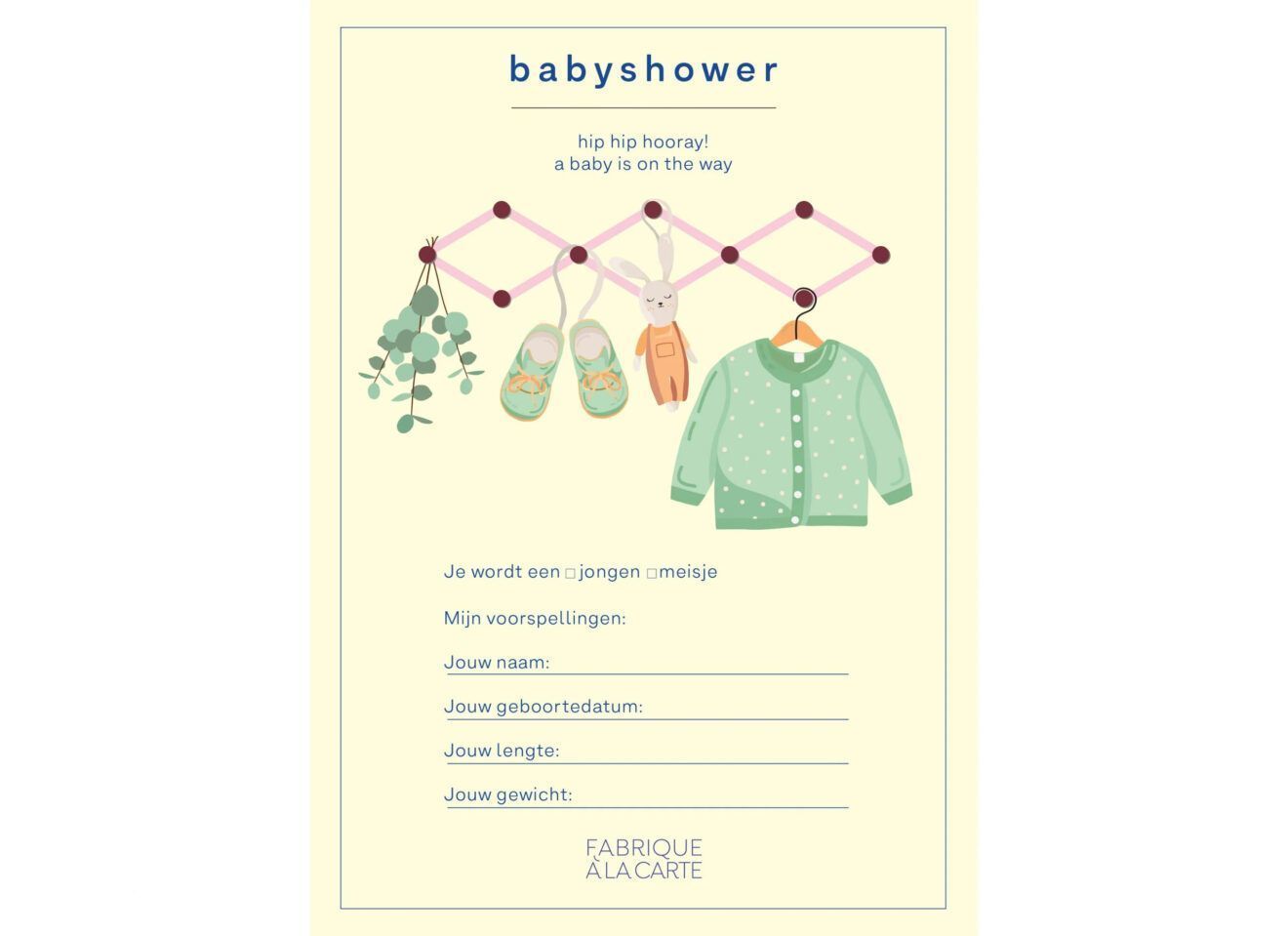 &amp;INK Babyshower Invulkaarten – 15 Stuks – A5 Kopen? ⋆ Invulboekjes.nl