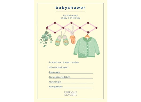 Fabrique A La Carte Babyshower Invulkaarten – 15 Stuks – A5 (1)