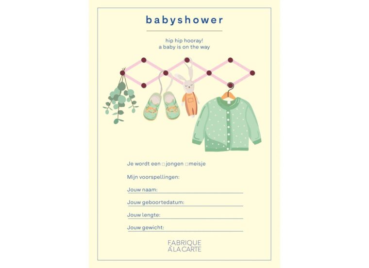 &amp;INK Babyshower Invulkaarten – 15 Stuks – A5 Kopen? ⋆ Invulboekjes.nl