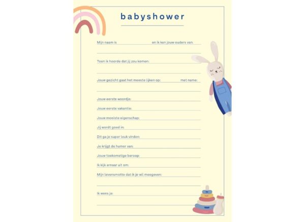 Fabrique A La Carte Babyshower Invulkaarten – 15 Stuks – A5 (3)