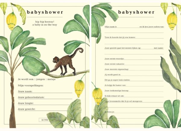 &ink Babyshower Invulkaarten – 15 Stuks – A5 (1)