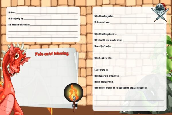 Interstat Vriendenboek Ridders En Draken Inhoud 4 9789464324631