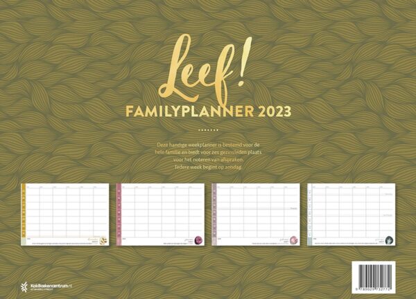 Leef! Familieplanner 2023 Achterkant