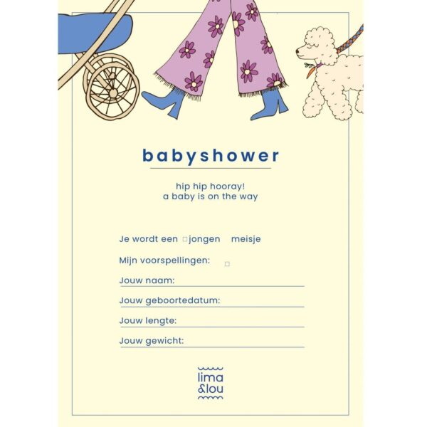 Lima & Lou Babyshower Invulkaarten – 15 Stuks – A5 (3)