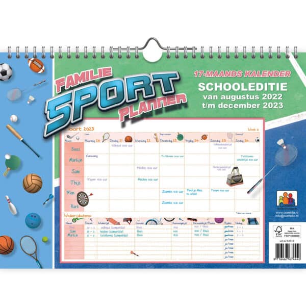 Sport Familieweekkalender Achterkant 8716467674440