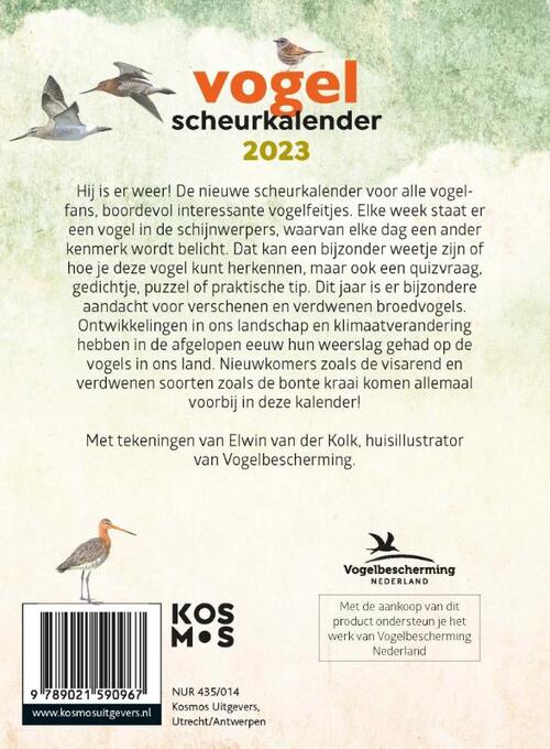 Comello Vogel Scheurkalender Achterkant 9789021590967