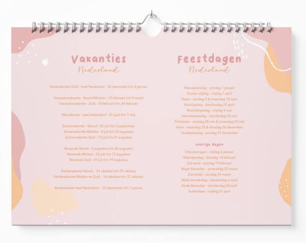 Fyllbooks Maandkalender 2023 Pastel Beginpagina 1
