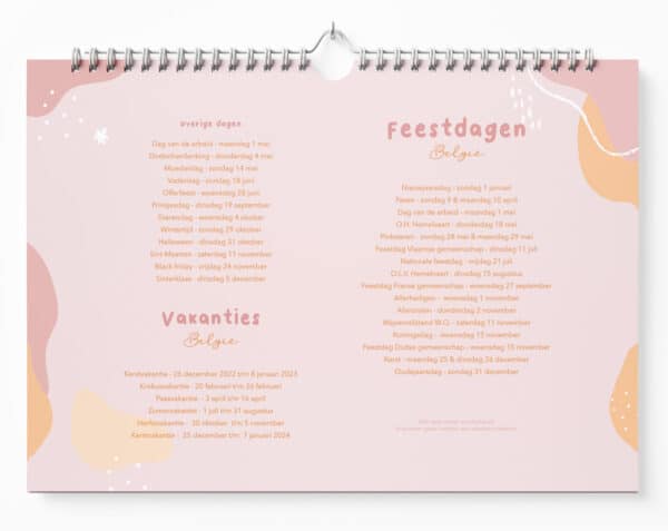 Fyllbooks Maandkalender 2023 Pastel Beginpagina 2